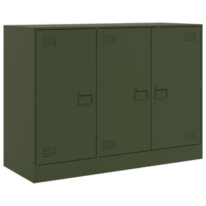 vidaXL Credenza Verde Oliva 99x39x73 cm in Acciaio