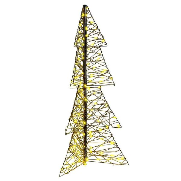 vidaXL Albero di Natale con 160 LED Bianco caldo 150 cm Rattan