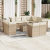 vidaXL Set Divani da Giardino 12 pz con Cuscini Beige in Polyrattan