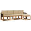 vidaXL Set di divani da esterno 5 pcs Naturale e Beige Poliestere