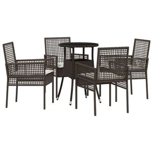 vidaXL Set da Pranzo per Giardino 5 pcs Marrone polyrattan