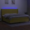vidaXL Letto a Molle Materasso e LED Verde 200x200cm in Tessuto