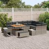 vidaXL Set Divano da Giardino con cuscino 12 pcs Grigio Poly Rattan