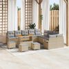 vidaXL Set Divano da Giardino con cuscino 14 pcs Beige e Grigio Chiaro
