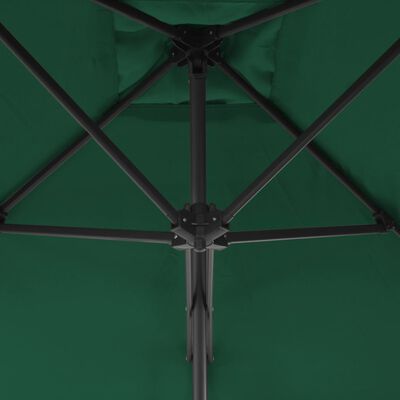 vidaXL Ombrellone da Esterni con Palo in Acciaio 250x250 cm Verde