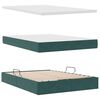 vidaXL Letto con contenitore e LED Verde Scuro 140 x 190 cm Velluto