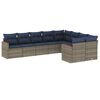 vidaXL Set Divani da Giardino 9 pz con Cuscini Grigio in Polyrattan