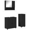 vidaXL Set di mobili per il bagno 3 pz Nero 61 x 35 x 64 cm