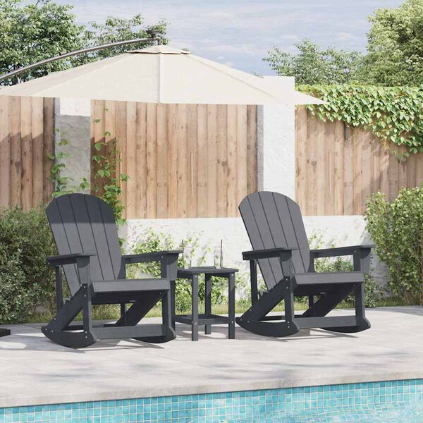 vidaXL Set Lounge da Giardino 3 pcs Grigio chiaro HDPE