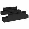 vidaXL Set Divano da Giardino 8 pz Nero polyrattan