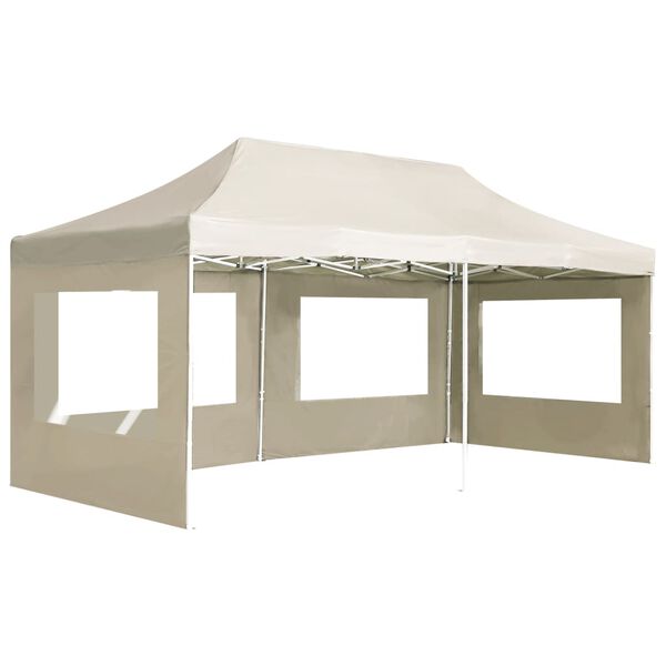 vidaXL Gazebo Professionale Pieghevole Alluminio con Pareti 6x3m Crema