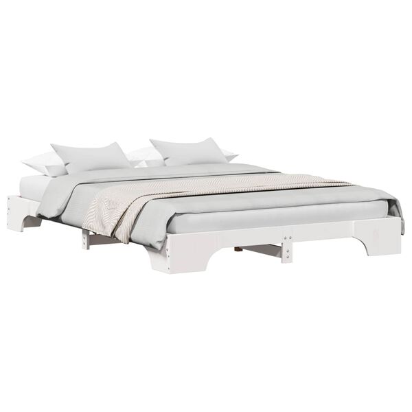 vidaXL Struttura del letto Bianco 160 x 200 cm Pino massello