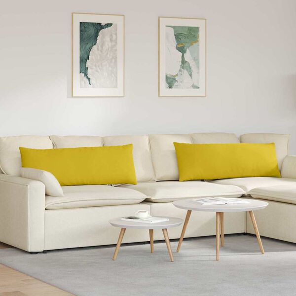 vidaXL Cuscini da Divano 2 pcs Giallo 120 x 40 cm Tessuto in Cords