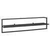vidaXL Portasciugamani Nero 95x25x22 cm in Ferro