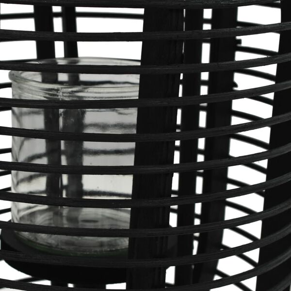 vidaXL Supporto per Lanterna da Tavolo in Bambù Nero