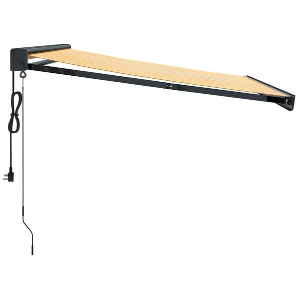 vidaXL Tenda Retrattile Gialla e Bianca 3x2,5 m in Tessuto e Alluminio