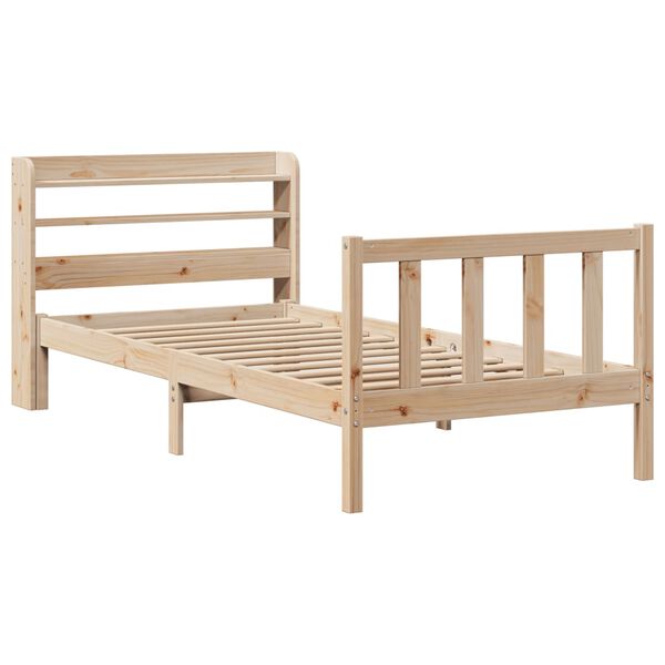 vidaXL Letto senza Materasso 75x190 cm in Legno Massello Pino