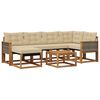 vidaXL Set di divani da esterno 7 pz Naturale e Beige