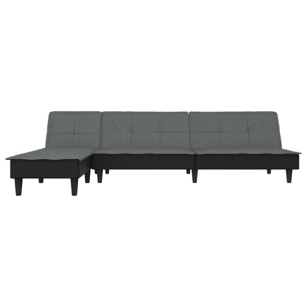vidaXL Divano Letto a L Grigio Scuro 255x140x70 cm in Tessuto