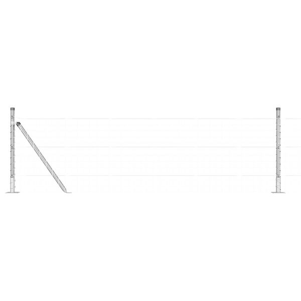 vidaXL Palo della recinzione 7 pcs Argento Acciaio