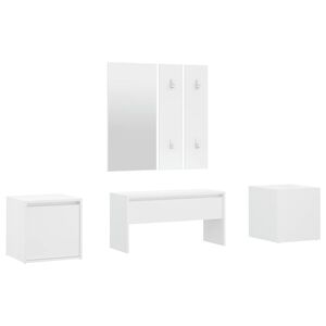 vidaXL Set di Mobili da Corridoio Bianco in Legno Multistrato