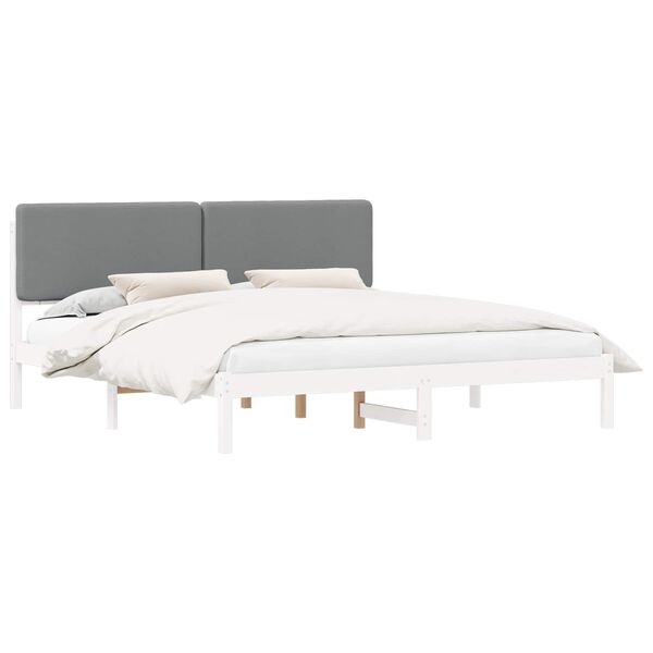 vidaXL Letto con Testiera Rivestita Grigio chiaro 200 x 200 cm
