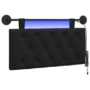 vidaXL Testiera sospesa Con luce LED Nero Tessuto