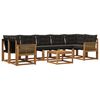 vidaXL Set di divani da esterno con cuscino 8 pcs Naturale e Nero