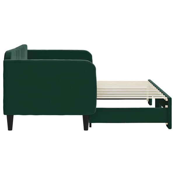 vidaXL Divano Letto con Letto Estraibile Verde Scuro 80x200cm Velluto