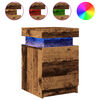 vidaXL Comodini con LED 2 pz Legno Antico 35x39x55 cm in Truciolato