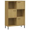 vidaXL Libreria con Gambe Metallo Marrone 90x35x128,5 cm Massello OSLO