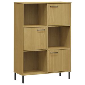 vidaXL Libreria con Gambe Metallo Marrone 90x35x128,5 cm Massello OSLO