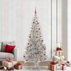 vidaXL Albero di Natale con 300 LED con supporto Argento 210 cm PET