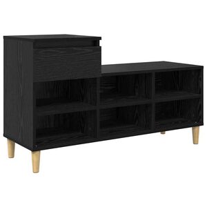 vidaXL Mobile per scarpe con cassetto Rovere Nero 102 x 36 x 60 cm
