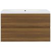 vidaXL Mobile Bagno Lavabo Integrato Rovere Marrone Legno Multistrato