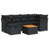vidaXL Set Divani da Giardino con Cuscini 7pz Nero Polyrattan