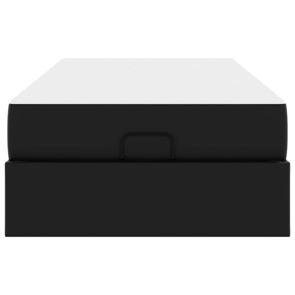 vidaXL Struttura letto con materasso Nero 80 x 200 cm Pelle sintetica