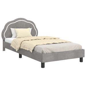 vidaXL Struttura letto bambini con testata Grigio chiaro 90 x 190 cm