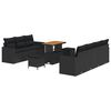 vidaXL Set Divano da Giardino 10 pz Nero polyrattan
