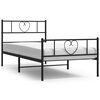 vidaXL Giroletto con Testiera e Pediera Metallo Nero 100x190 cm
