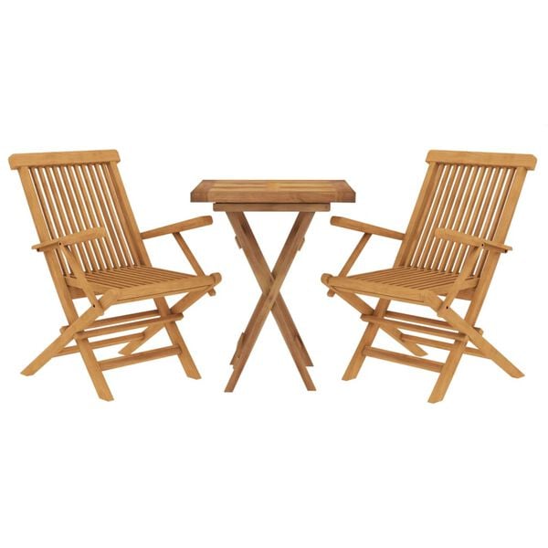 vidaXL Set da Pranzo per Giardino 3 pz in Legno Massello di Teak