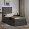 vidaXL Letto con contenitore e LED Grigio 90 x 190 cm Pelle Sintetica