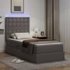 vidaXL Letto con contenitore e LED Grigio 100 x 200 cm Pelle Sintetica