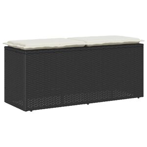 vidaXL Panca da Giardino con Cuscino Nera 110x40x44 cm in Polyrattan