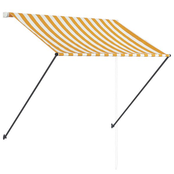 vidaXL Tenda da Sole Retrattile con LED 150x150 cm Giallo e Bianco