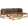 vidaXL Set di divani da giardino 5 pezzi con cuscini in legno di acacia e corda