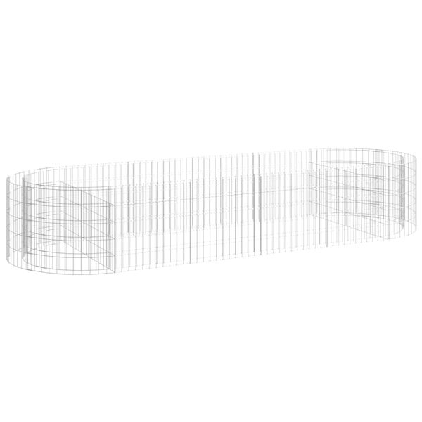 vidaXL Gabbione con Letto Rialzato in Ferro Zincato 300x100x50 cm