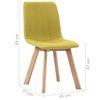 vidaXL Sedie da Pranzo 4 pz Gialle in Tessuto