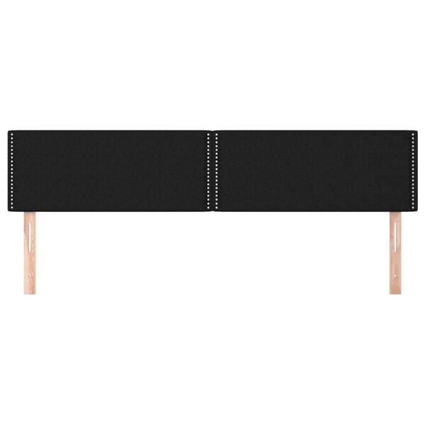 vidaXL Testiera Nera 200x5x78/88 cm in Tessuto