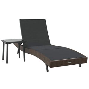 vidaXL Lettino da sole 2 pcs Nero e Marrone polyrattan
